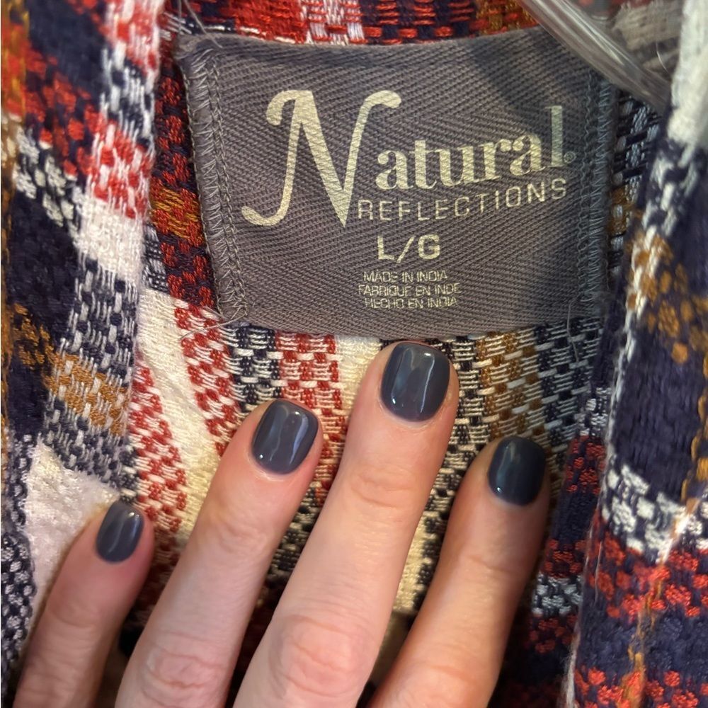 Natural Reflections Multicolor Plaid Cardigan - image 3